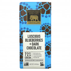 Endangered Species Chocolate, голубика в черном шоколаде, 72 % какао, 85 г (3 унций)