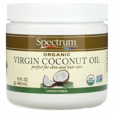 Spectrum Essentials, Органическое нерафинированное кокосовое масло, 443 мл (15 жидких унций)