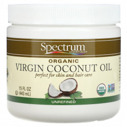 Spectrum Essentials, Органическое нерафинированное кокосовое масло, 443 мл (15 жидких унций)