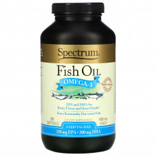 Spectrum Essentials, рыбий жир, омега-3, 1000 мг, 250 капсул