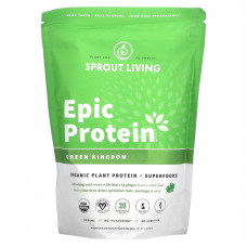 Sprout Living, Epic Protein, органический растительный протеин и суперпродукты, Green Kingdom, 455 г (1 фунт)