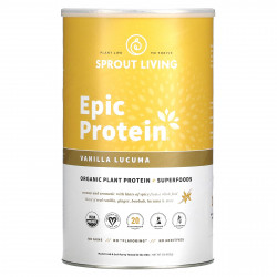 Sprout Living, Epic Protein, органический растительный протеин и суперфуды, ваниль и лукума, 910 г (2 фунта)