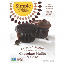 Simple Mills, смесь для выпечки шоколадных кексов и коржа из миндальной муки, 318 г (11,2 унции)