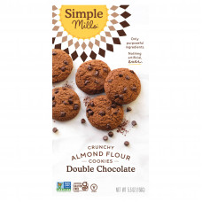 Simple Mills, хрустящее шоколадное печенье с миндальной мукой, двойной шоколад, 156 г (5,5 унции)
