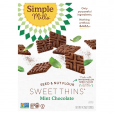 Simple Mills, Seed & Nut Flour, Sweet Thins, мятный шоколад, 120 г (4,25 унции)