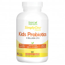 Super Nutrition, пробиотики для детей, вкус лесных ягод, 5 млрд КОЕ, 90 жевательных таблеток