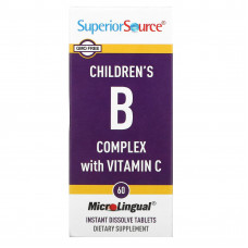 Superior Source, комплекс витаминов группы B и витамина C для детей, 60 быстрорастворимых таблеток MicroLingual