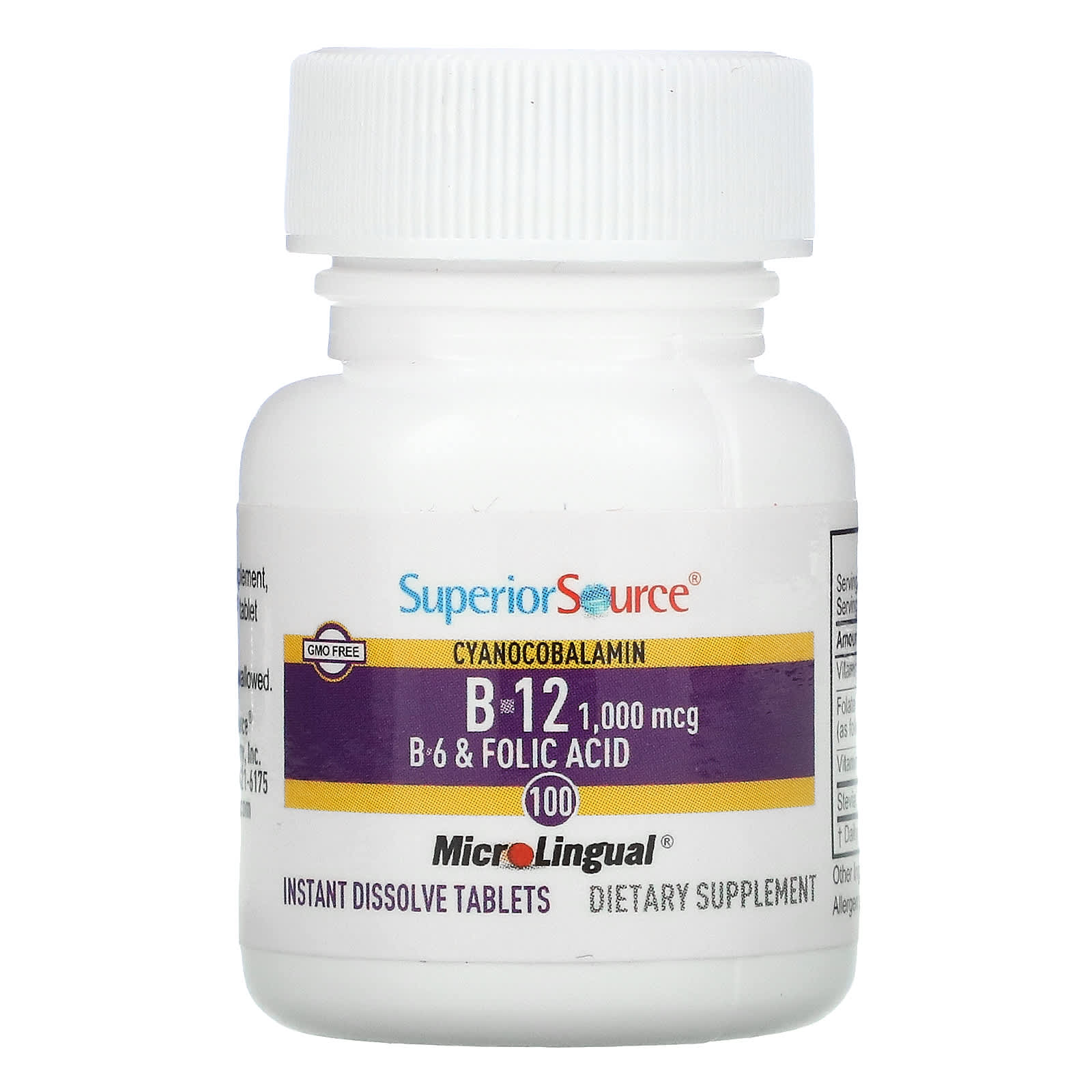 Superior Source, Cyanocobalamin B-12, 1,000 mcg, 100 Instant Dissolve Tablets