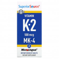 Superior Source, витамин K2, 500 мкг, 60 быстрорастворимых таблеток MicroLingual