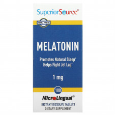 Superior Source, мелатонин, 1 мг, 100 быстрорастворимых таблеток MicroLingual