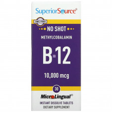 Superior Source, метилкобаламин B12, 10 000 мкг, 30 быстрорастворимых таблеток MicroLingual