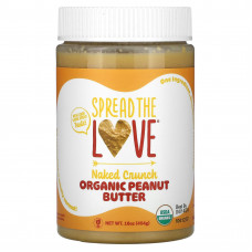 Spread The Love, Органическое арахисовое масло, голый хрустящий продукт, 454 г (16 унций)