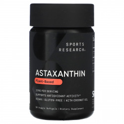 Sports Research, астаксантин, тройная сила, 12 мг, 60 растительных капсул