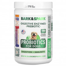 Bark&Spark, пробиотики для собак, со вкусом курицы, 180 жевательных таблеток, 432 г (15,2 унции)