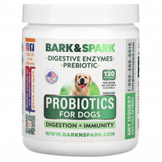 Bark&Spark, пробиотики для собак, со вкусом курицы, 120 жевательных таблеток, 288 г (10 унций)