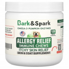 Bark&Spark, жевательная таблетка от аллергии, для собак, 120 жевательных таблеток, 264 г (9,3 унции)
