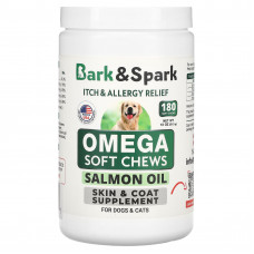 Bark&Spark, Omega Soft Chews, лососевый жир, для собак и кошек, 180 жевательных таблеток, 513 г (18 унций)