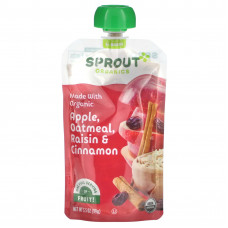 Sprout Organics, Детское питание, от 6 месяцев, яблочно-овсяный изюм с корицей, 99 г (3,5 унции)