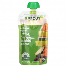 Sprout Organics, Детское питание, этап 2, морковь, нут, цуккини и груша, 99 г