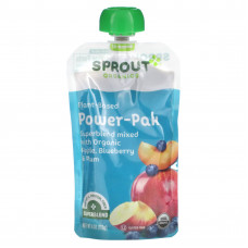 Sprout Organics, Power Pak, для детей от 12 месяцев, яблоко с суперсмесью и голубикой, 113 г (4,0 унции)