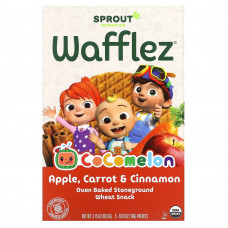 Sprout Organics, Wafflez, вафли с яблоком, морковью и корицей, 5 пакетиков по 18 г (0,63 унции)