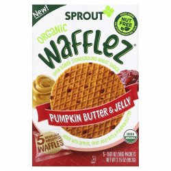 Sprout Organics, Wafflez, тыквенное масло и желе, 5 пакетиков, 18 г (0,63 унции)