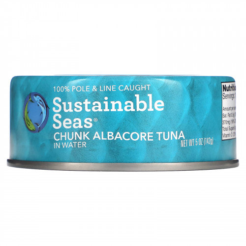Sustainable Seas, Кусочки альбакорского тунца в воде, 142 г (5 унций)