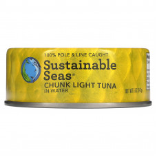 Sustainable Seas, Кусочки светлого тунца в воде, 142 г (5 унций)