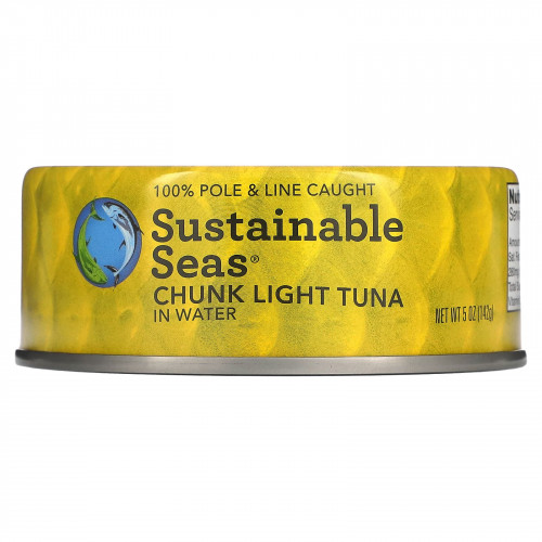 Sustainable Seas, Кусочки светлого тунца в воде, 142 г (5 унций)