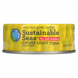 Sustainable Seas, Кусочки светлого тунца в воде, без добавления соли, 142 г (5 унций)
