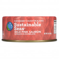 Sustainable Seas, Дикий горбуша, без кожи и без костей, 142 г (5 унций)