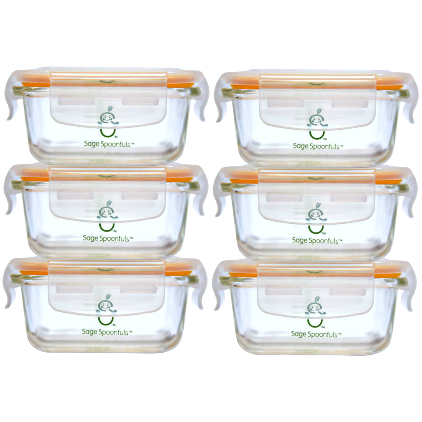 Sage Spoonfuls, Tough Glass Tub, 6 упаковок по 120 мл (4 унции)