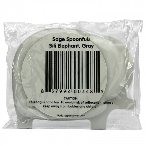 Sage Spoonfuls, Тарелка с слоном Sili, серая, 1 шт.