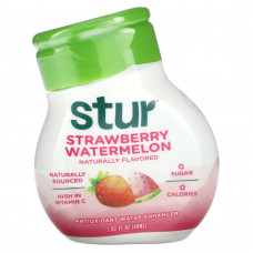 Stur, Антиоксидантный усилитель воды, клубника и арбуз, 48 мл (1,62 жидк. Унции)