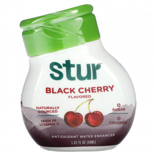 Stur, Антиоксидантный усилитель воды, черная вишня, 48 мл (1,62 жидк. Унции)