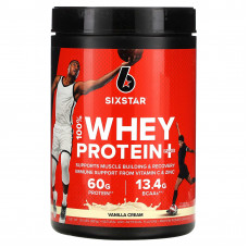 SIXSTAR, 100% Whey Protein Plus, сывороточный протеин, со вкусом ванильного крема, 821 г (1,81 фунта)