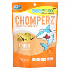 SeaSnax, Chomperz, хрустящие чипсы из морских водорослей, с луком, 1 унций (30 г)