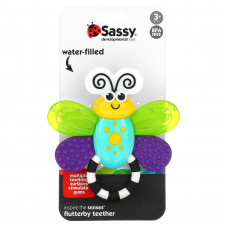 Sassy, Inspire The Senses, прорезыватель в виде бабочки, для детей от 3 месяцев, 1 шт.