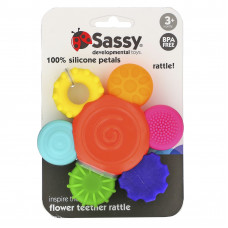 Sassy, Inspire The Senses, цветочная погремушка, для детей от 3 месяцев, 1 штука