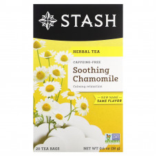 Stash Tea, Herbal Tea, успокаивающая ромашка, без кофеина, 20 чайных пакетиков, 18 г (0,6 унции)