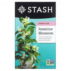 Stash Tea, Цветок жасмина, зеленый чай, 20 чайных пакетиков, 1,3 унции (38 г)