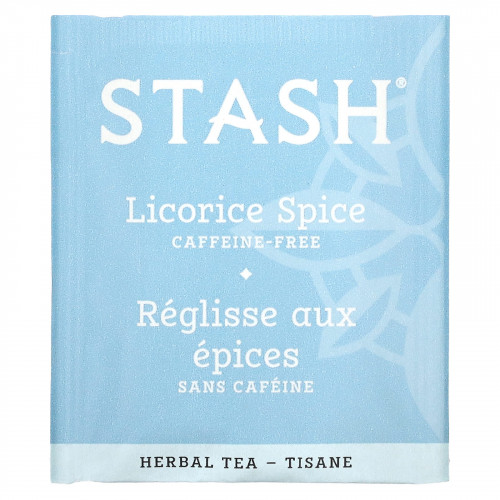 Stash Tea, Травяной чай высшего сорта, лакрица и пряности, без кофеина, 20 чайных пакетиков, 1,2 унции (36 г)