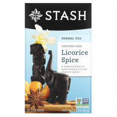 Stash Tea, Травяной чай высшего сорта, лакрица и пряности, без кофеина, 20 чайных пакетиков, 1,2 унции (36 г)