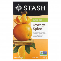 Stash Tea, Черный чай, апельсин, 20 чайных пакетиков, 38 г (1,3 унции)