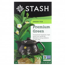 Stash Tea, Green Tea, Green Tea, Premium Green, 20 чайных пакетиков, 40 г (1,4 унции)