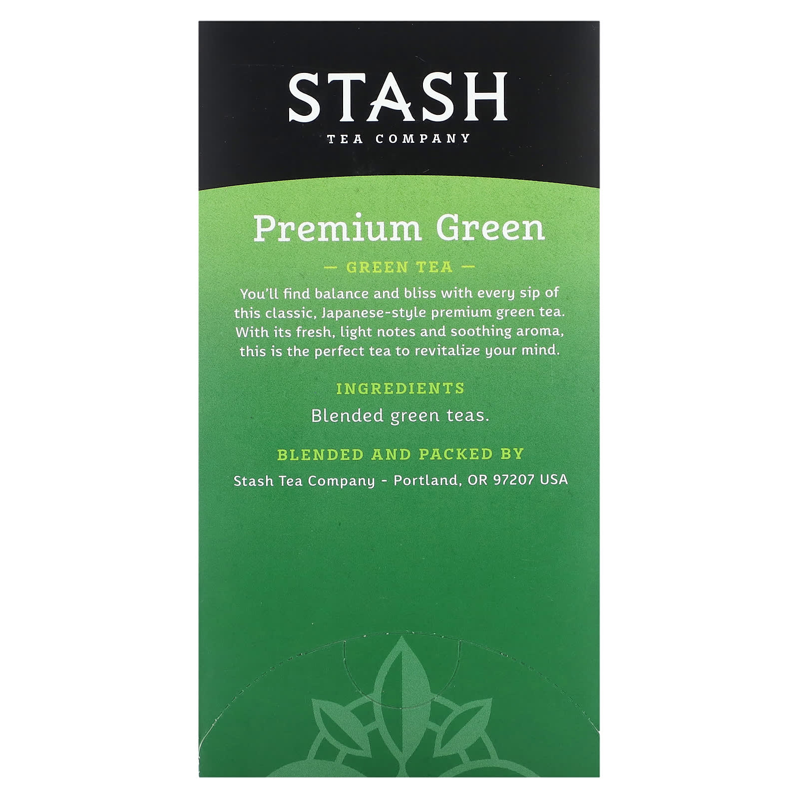 Stash Tea, Green Tea, Green Tea, Premium Green, 20 чайных пакетиков, 40 г (1,4 унции)