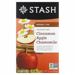 Stash Tea, Herbal Tea, корица, яблоко и ромашка, без кофеина, 20 чайных пакетиков, 40 г (1,4 унции)