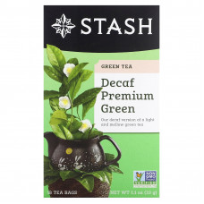 Stash Tea, Премиальный зеленый чай, без кофеина, 18 чайных пакетиков, 33 г (1,1 унции)