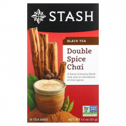 Stash Tea, Black Tea, Чай с двумя специями, 18 чайных пакетиков, 1,1 унции (33 г)