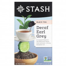 Stash Tea, черный чай, с бергамотом, без кофеина, 18 чайных пакетиков, 33 г (1,1 унции)